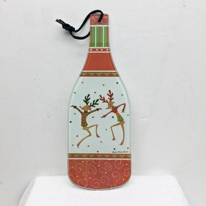 JAN SHADE BEACH Glass Trivet Wine Bottle Cut Board